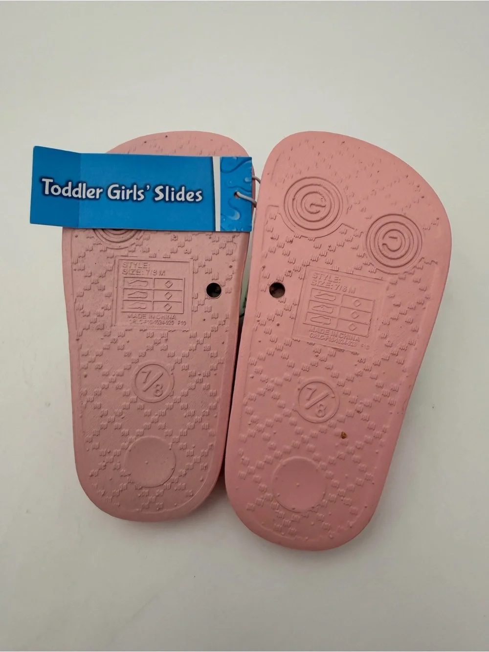 Kids Pink Unicorn Slide Sandals 7/8
